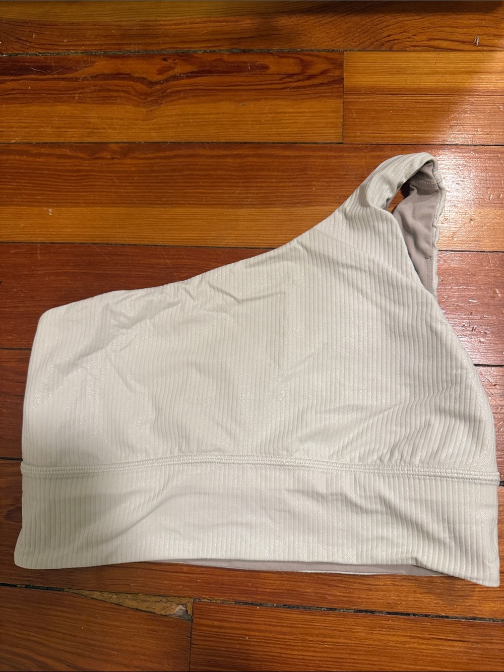 lululemon athletica One-Shoulder Ribbed White Workout Top